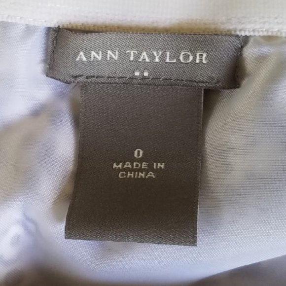 ANN TAYLOR Brown White Print Cotton Halter Dress 0 - Picture 4 of 4